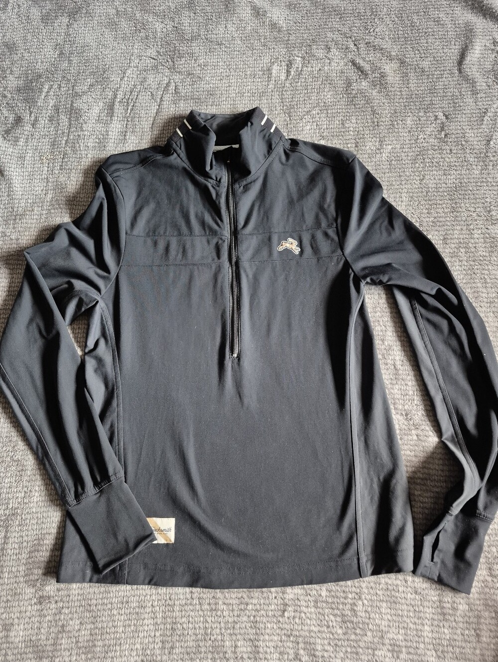 Tracksmith Women’s Black Half Zip Mock Neck Long Sleeve Running Pullover S